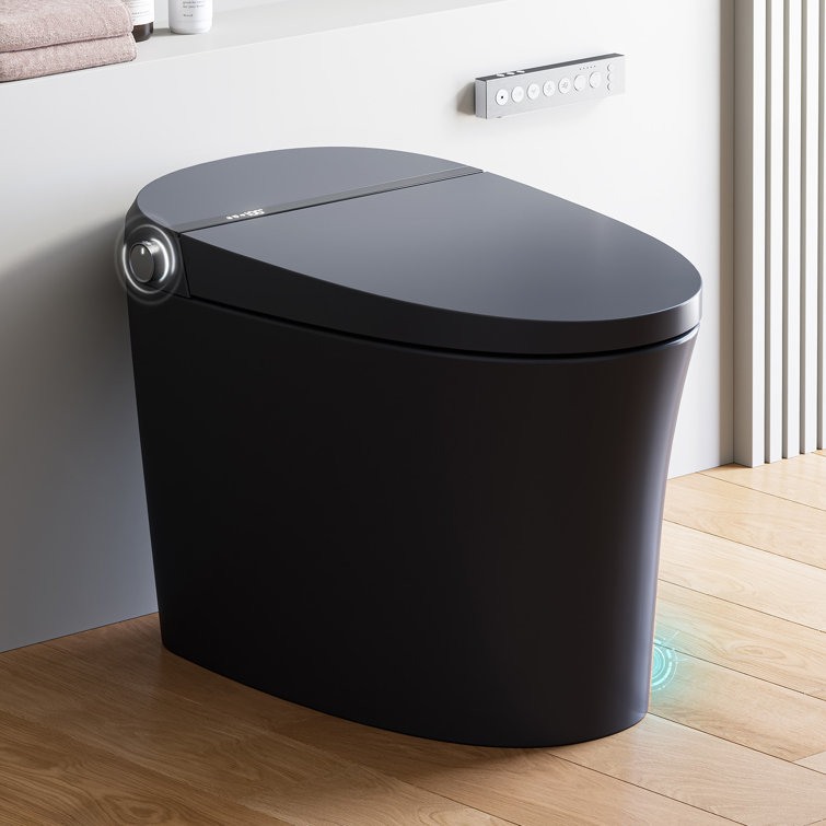 ( similar ) HR-T36 Black Smart Bidet Toilet with Pump and Bidet Built In, Auto Dual Flush and Auto Open/Close Lid, Smart Toilet with Heated Seat, Warm Dryer, Night Light, Digital Display