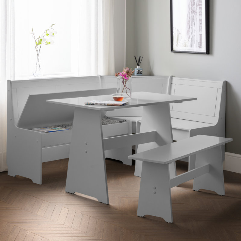 (Incomplete) (Box 1 of 2) Lief 5 Person Corner Breakfast Nook with Hidden Storage
