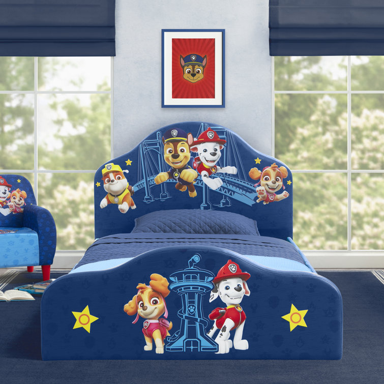 PAW Patrol Upholstered Twin Bed By Delta Children, Blue