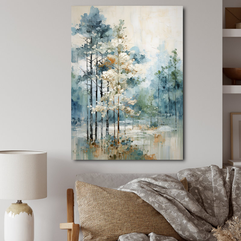 Pine Tree Enchanted Forest II - Forest Wall Art Prints , Forest canvas painting