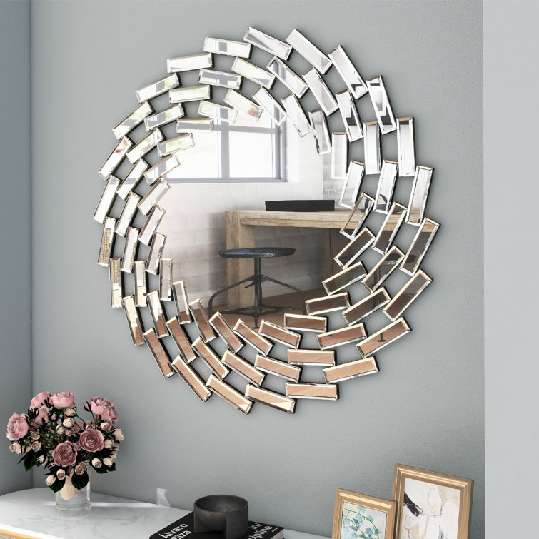 Freelon Sunburst Glass Round Wall Mirror
