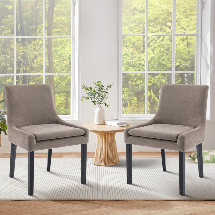 Demarrion Wide Corduroy Upholstered Solid Wood Dining Side Chair (Set of 2)