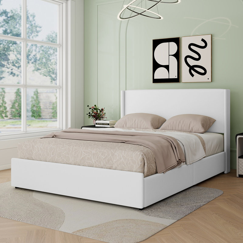 (Incomplete) Jaylei 4 Drawers Upholstered Storage Bed with Wingback Headboard