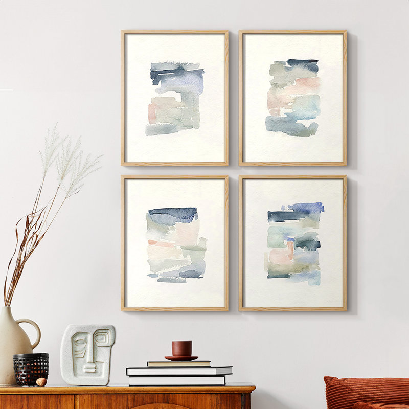 Sea Glass Color Studies I Framed Print - Set of 4 (Set of 4)