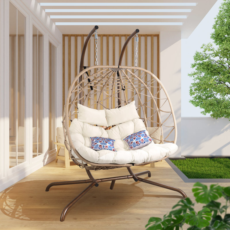 Dieuwke 2 Person Outdoor/Indoor Porch Swings Egg Chair with Stand