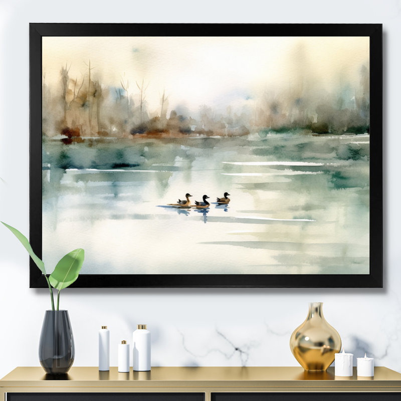 Ducks in Pond I - Duck Canvas Wall Art