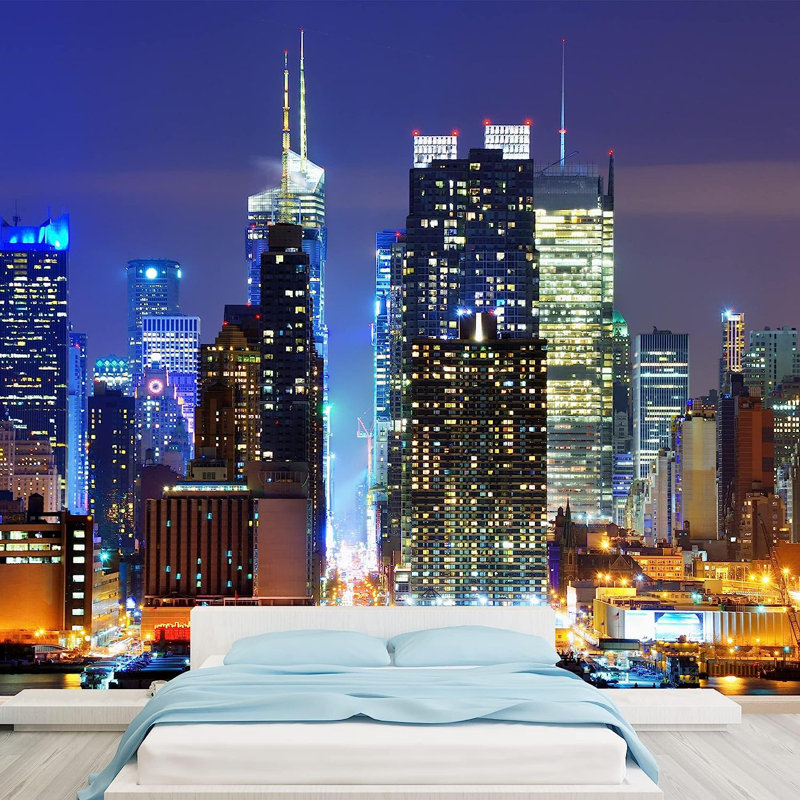 Modern City Buildings Peel & Stick Border