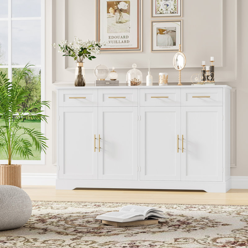 59.3” w sideboard buffet with 4 drawers (color may vary ours is black)