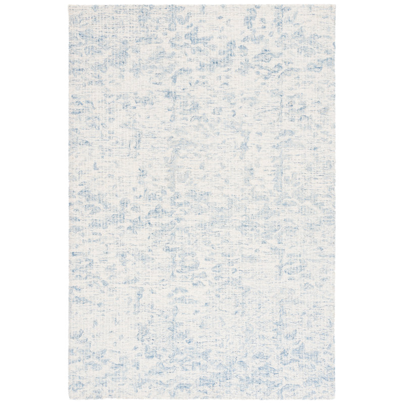 ( similar ) Ebony Hand Tufted Wool/Cotton Abstract Rug in Ivory/Blue