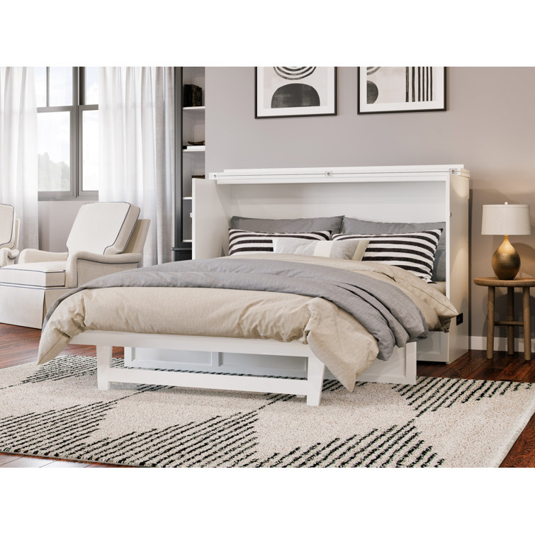 (Box 1/2) Andriena Murphy Bed Chest with 6\" Mattress, Storage & Built-in Charger