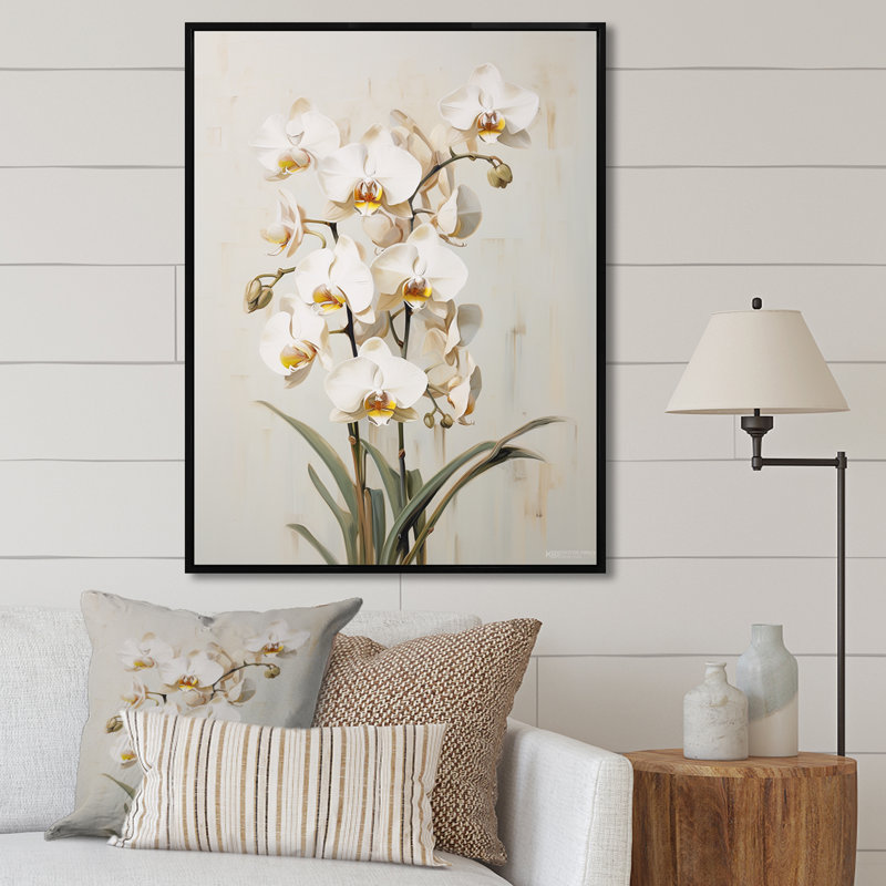 \" Beige Orchids Tranquility IV \" 12 X 20 “
