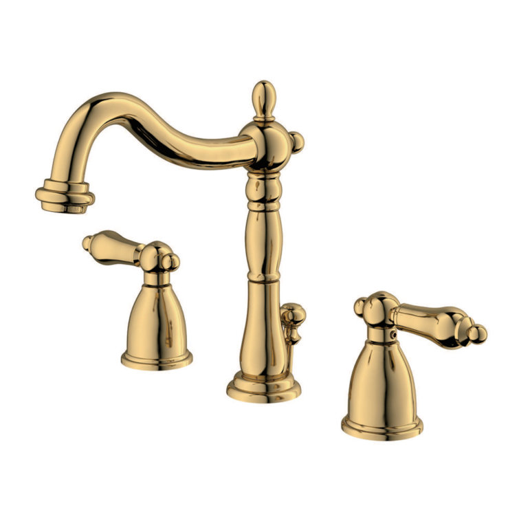 KB1972AL Kingston Brass Heritage Two-Handle 3-Hole Deck Mount Widespread Bathroom Faucet with Pop-Up Drain