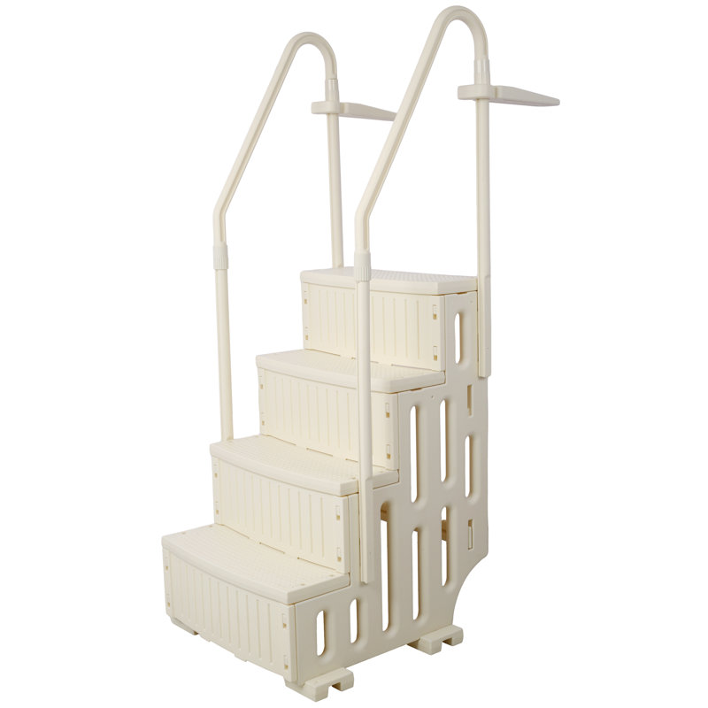 Heavy-Duty 4-Step Above Ground Pool Ladder with Safety Handrails and Anti-Slip Steps