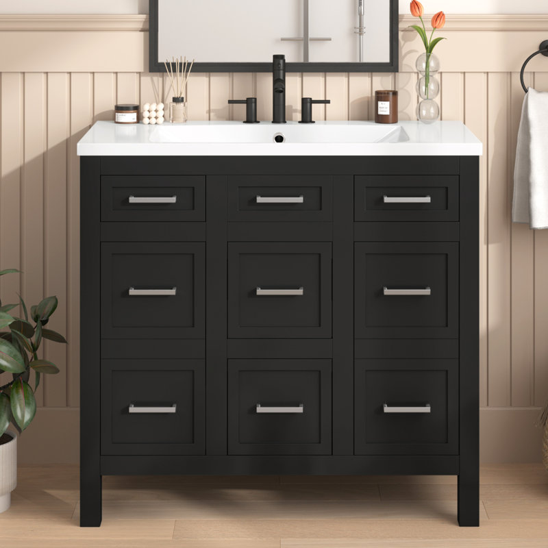 ( incomplete  No sink) Nimat 36'' Single Bathroom Vanity with Resin Top