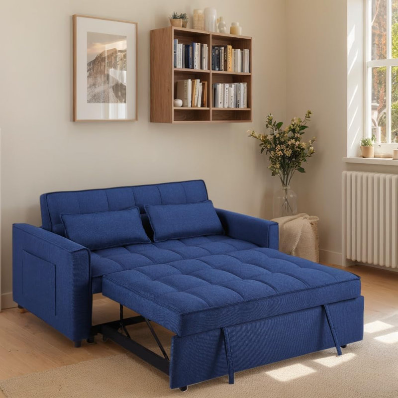 Incomplet)Omorfo 53.2'' Upholstered Convertible Sleeper Sofa