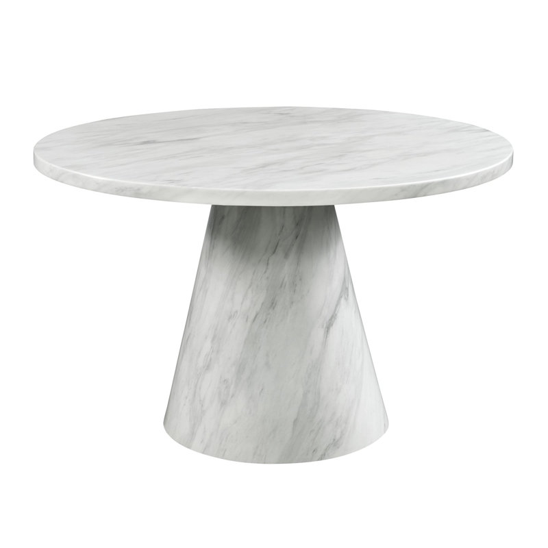 (Incomplete base only) Round Faux Marble Top Dining Table