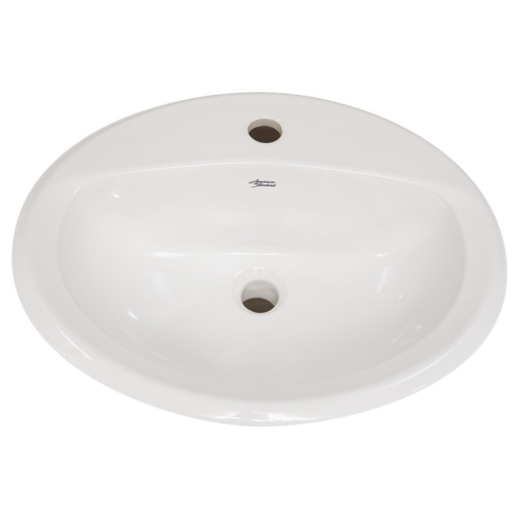 ( Damaged )0475047.020 American Standard Aqualyn 17.38'' Ceramic Oval Bathroom Sink with Overflow