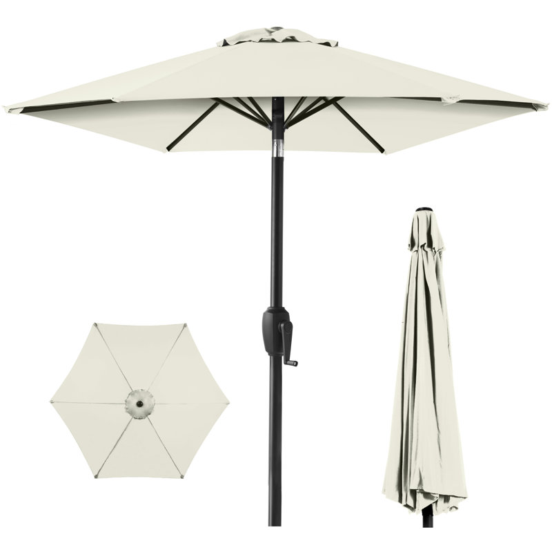 Similar)Keven 7.5ft Heavy-Duty Outdoor Market Patio Umbrella w/ Push Button Tilt, Easy Crank
