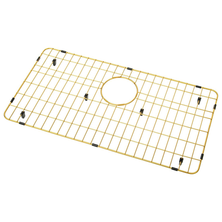 KH-Gold Grid 3219 KDK HOME 15.7"W Stainless Steel Grid and Protectors of Single Bowl Kitche Sink with Rear Drain