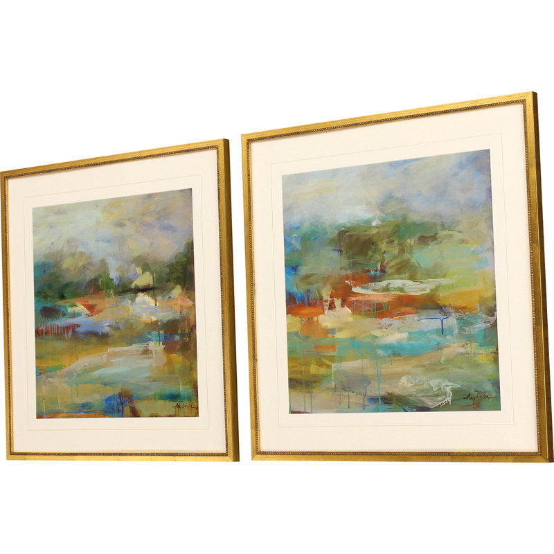 Aimeeleigh \" Mist \" 2 - Pieces. 25 X 25” 