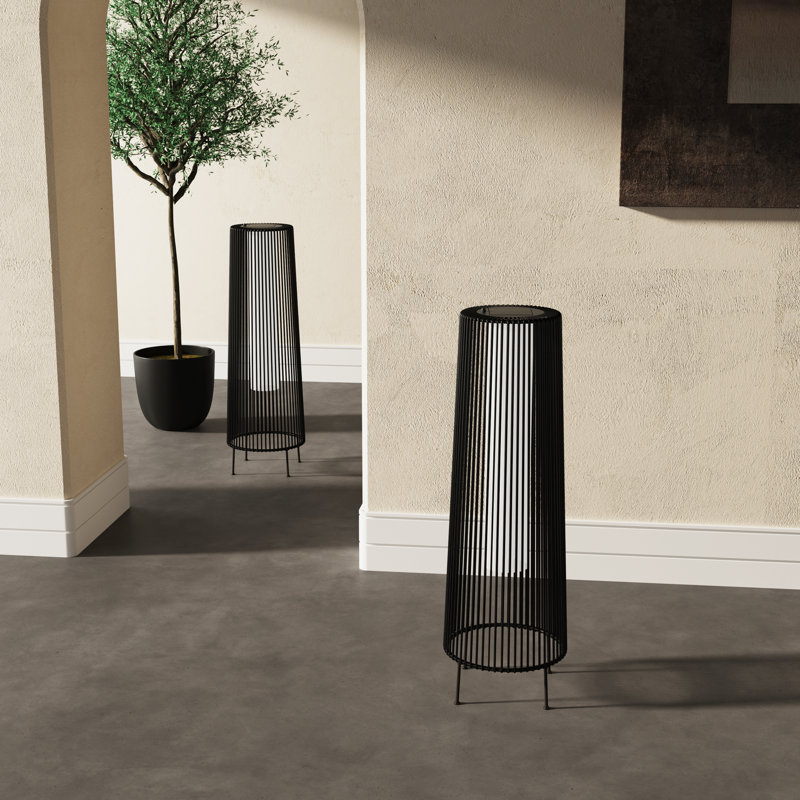Freida Energy Saving Solar Powered Integrated LED Outdoor Floor Lamp (Set of 2)