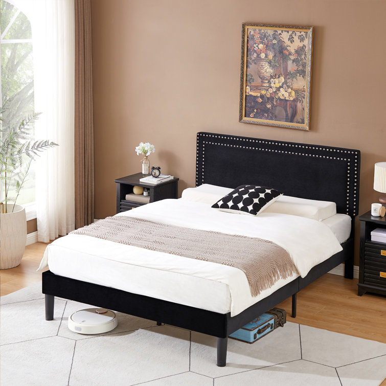 Similar,incomplet)Auxter Bed Frame with Height Adjustable Upholstered Headboard
