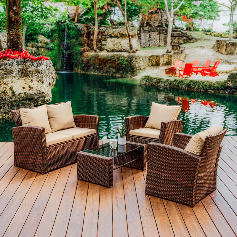 Aymelia 4 - Person Premium Outdoor Seating Group with Cushions