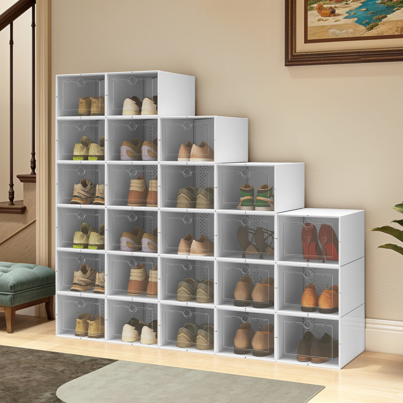 Aurelio Foldable Shoe Storage Box (Set of 24)