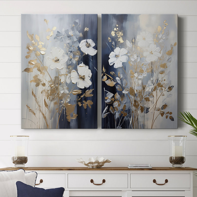 (Similar)FLORAL Series CCLXXXI-Premium Gallery Wrapped Canvas -Ready to Hang (Set of 2)