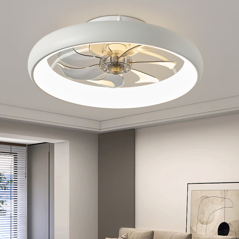 20'' Dianeshia Flush Mount Dimmable Ceiling Fan with LED Lights