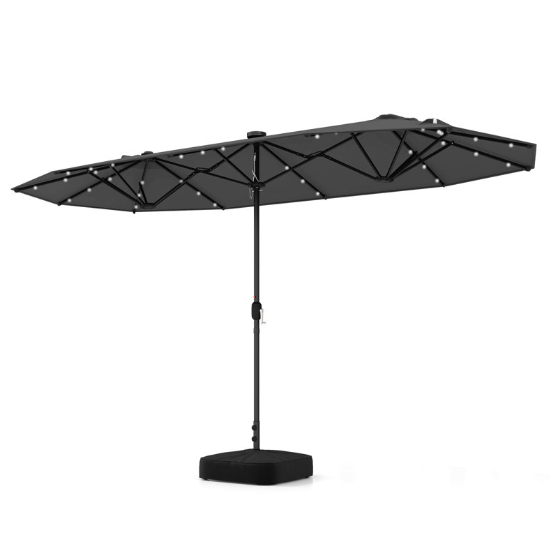 Wyarno 156'' x 79'' Rectangular Lighted Market Umbrella