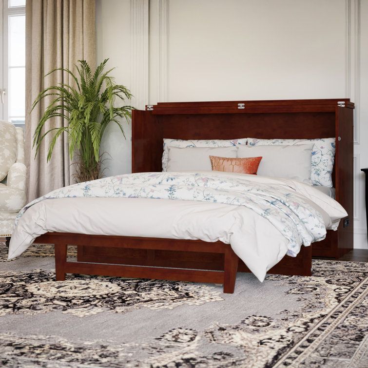 Andriena Murphy Bed Chest with 6" Mattress, Storage & Built-in Charger