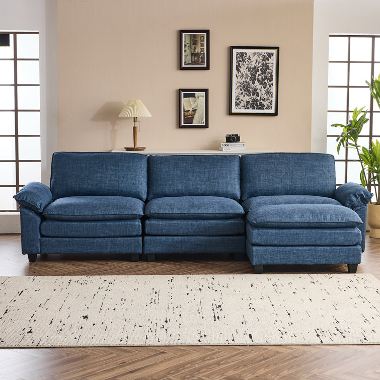 Incomplete Avrilynn 120'' Upholstered Cloud Sofa&Couch with Ottoman