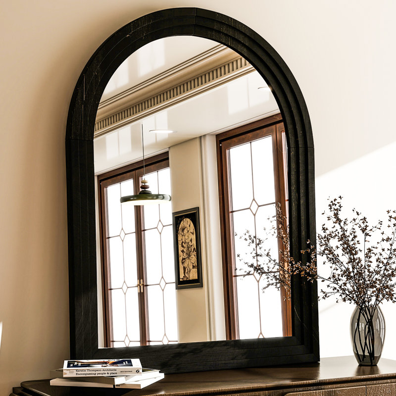 Wood Framed Wall Mirror 38" x 24"