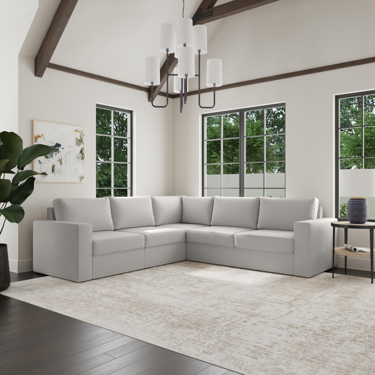  Incomplete, Cushion only. Flex 5 - Piece Upholstered Modular Wide Arm Sectional