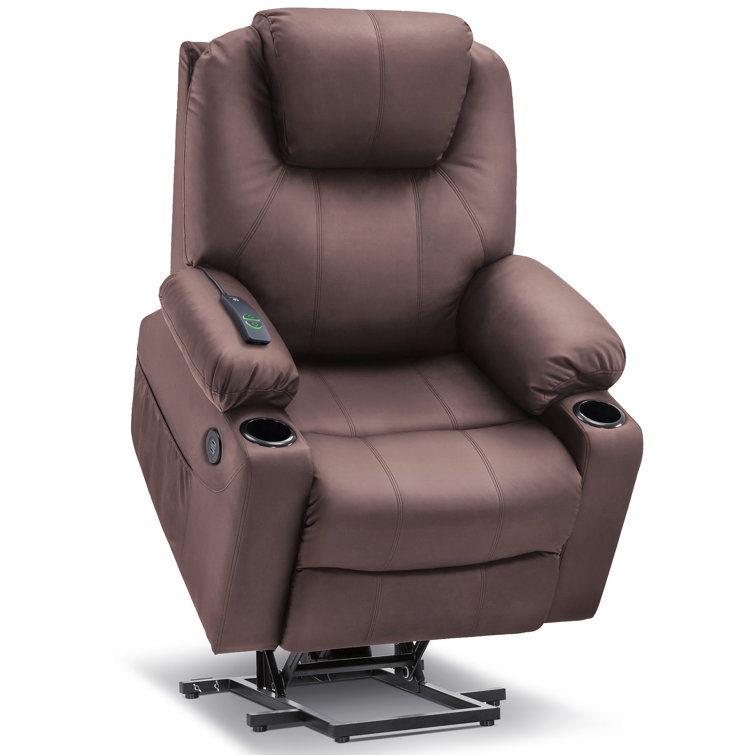 (Imcomplete)Courtois Medium Power Recliner Lift Chair with Massage and Heat, Faux Leather
