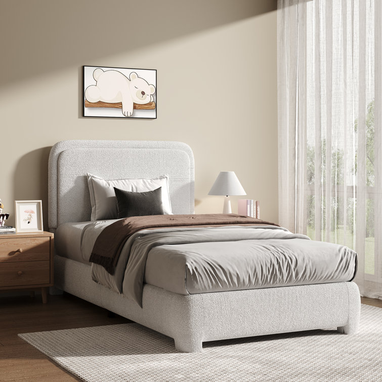 Bensu Boucle Upholstered Platform Bed