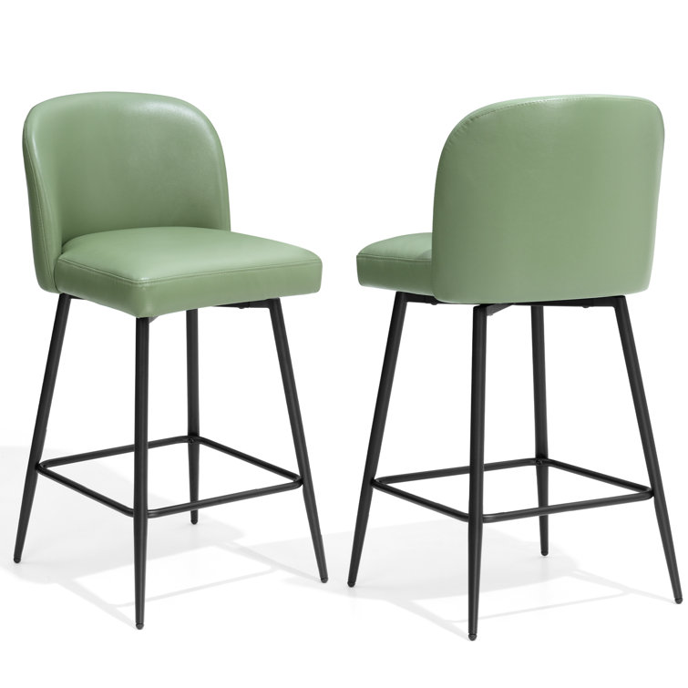 Swivel 26.8'' Faux Leather Counter Stool (Set of 2)