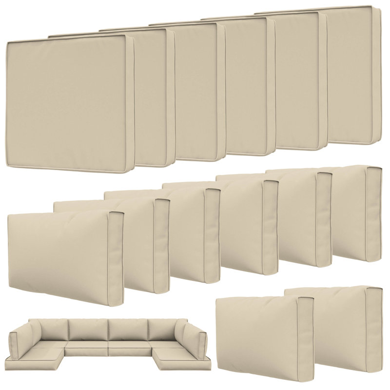 Wynee 14 Pcs Outdoor Cushions Set 5" Outdoor Furniture Replacement Cushions Patio Furniture Cushions And Sectional Cushions