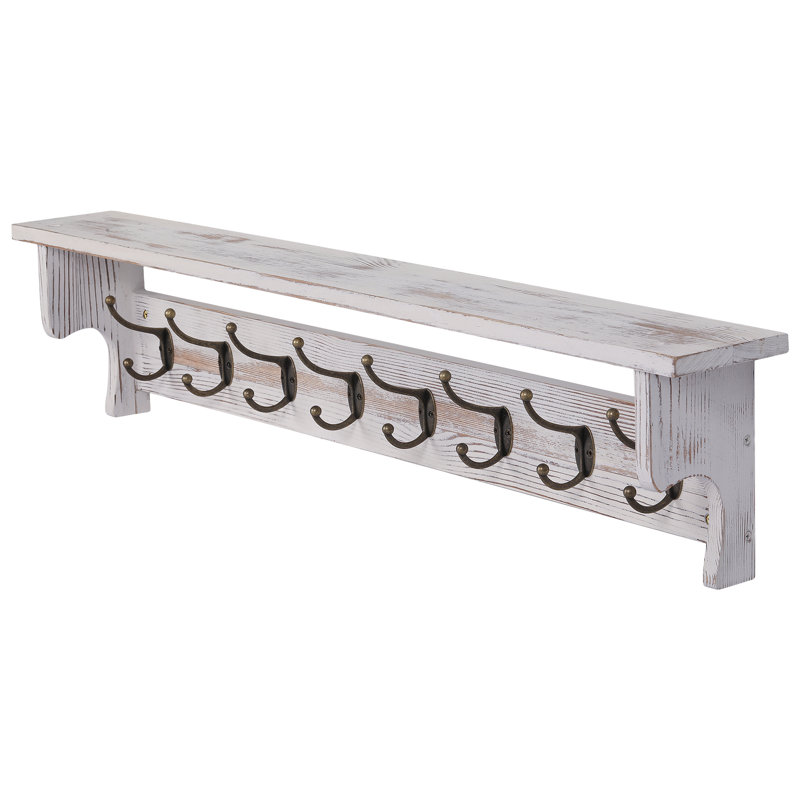 amarisa solid wood wall 8 - hook wall mounted coat rack