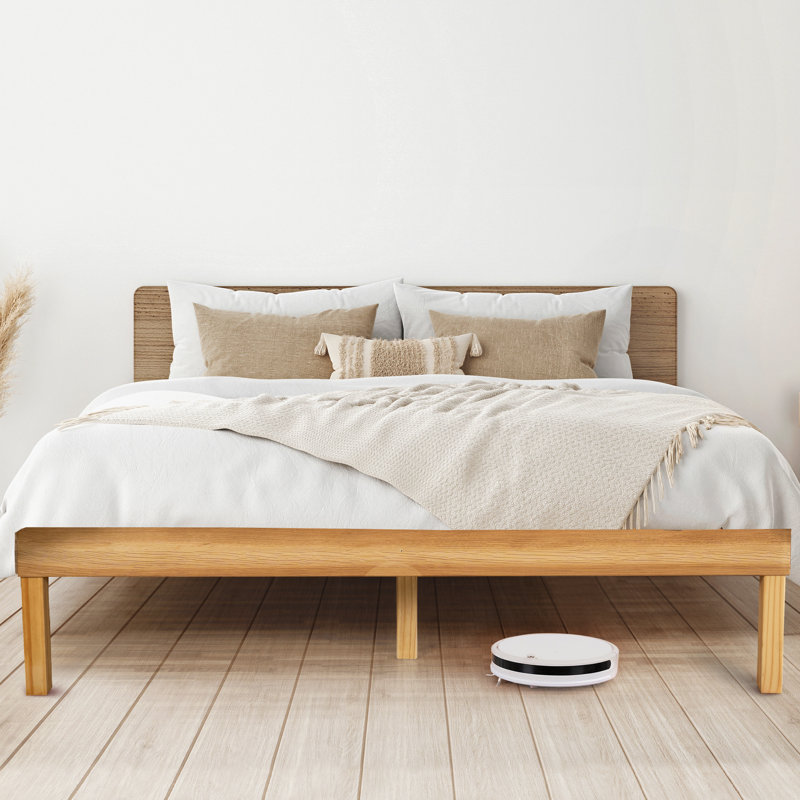 Incomplete 14 inch Solid Wood Platform Bed, No Squeak Bed Frame, No Box Spring Needed, Sturdy Bed Fram