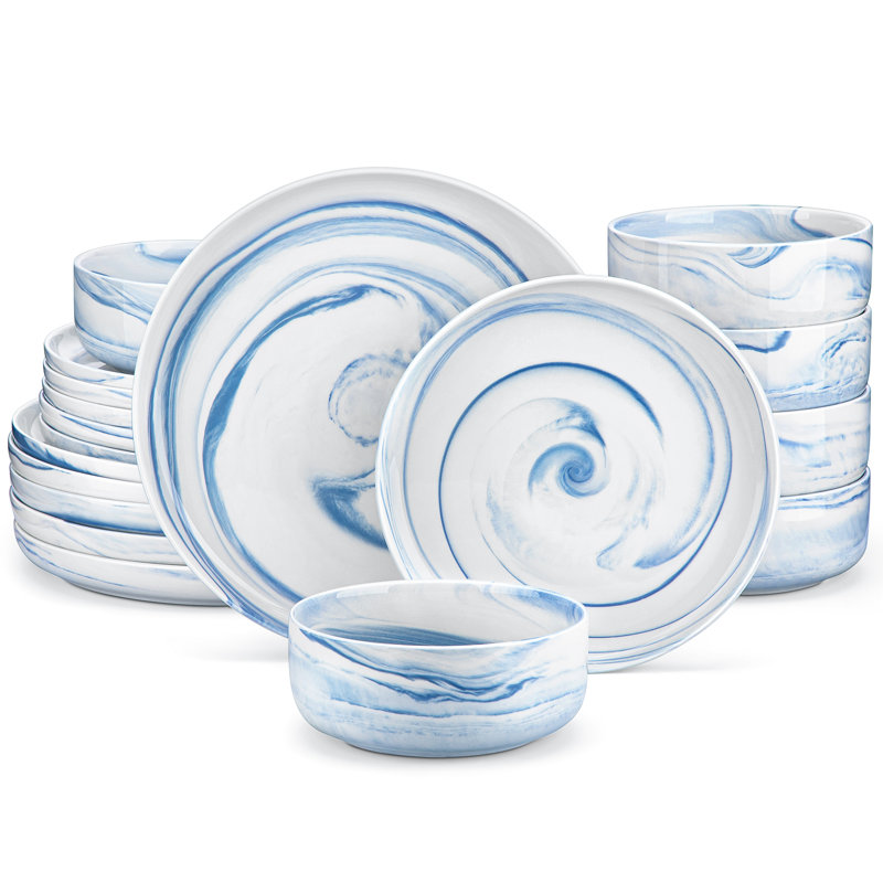 Jermil 18 Piece Porcelain Dinnerware Set - Service for 6