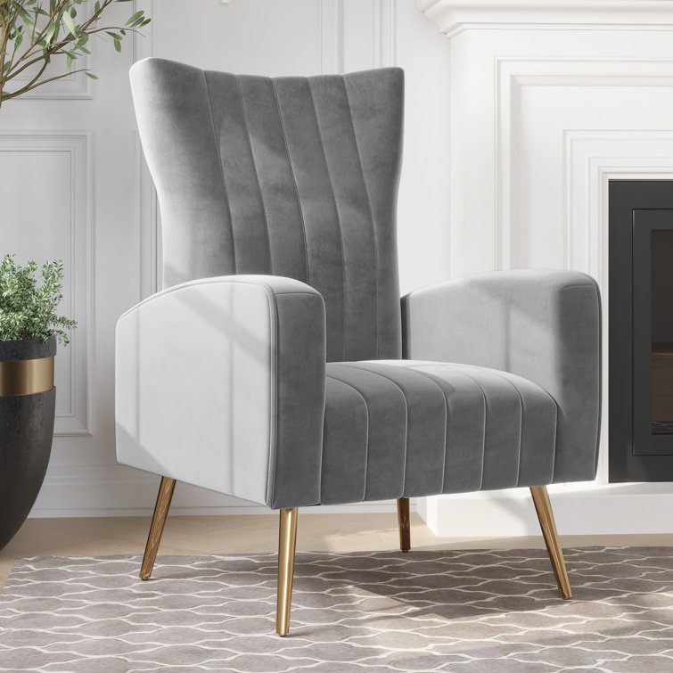 Loagen 26.97" W Tufted Velvet Armchair Upholstery