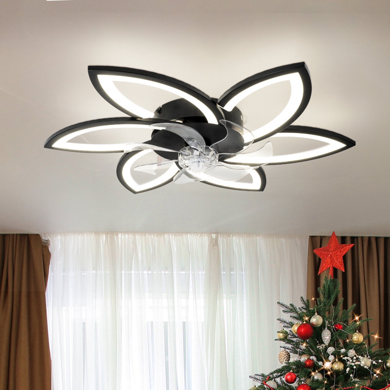 Acea 29.53'' 7 Blade Ceiling Fan with LED Lights?Indoor Remote Control Ceiling Fans With Lights