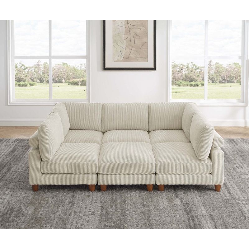 Avaah 6 - Piece Corduroy Sectional