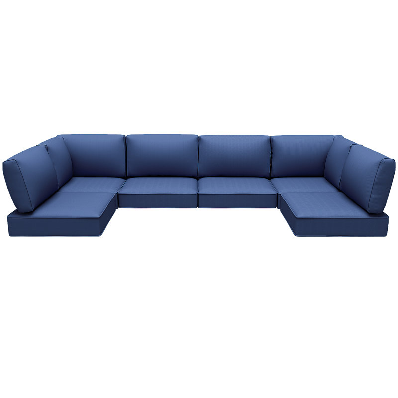 ( incomplete ) Outdoor Cushions Set Of 14 For 7 Pieces Sectional Rattan Conversation Sets,Outdoor Furniture Replacement Cushions For Patio Furniture,4-INCH Replacement Sofa Cushions
