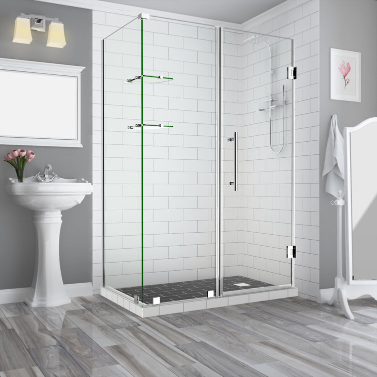 SEN962EZ-SS-473332-10 Bromley GS 47" x 72" Rectangle Hinged Shower Enclosure