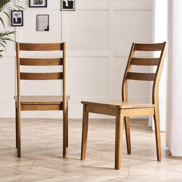 Drea Solid Wood Dining Chairs - Traditional Rustic Farmhouse Kitchen Kitchen Chairs (Set of 2)