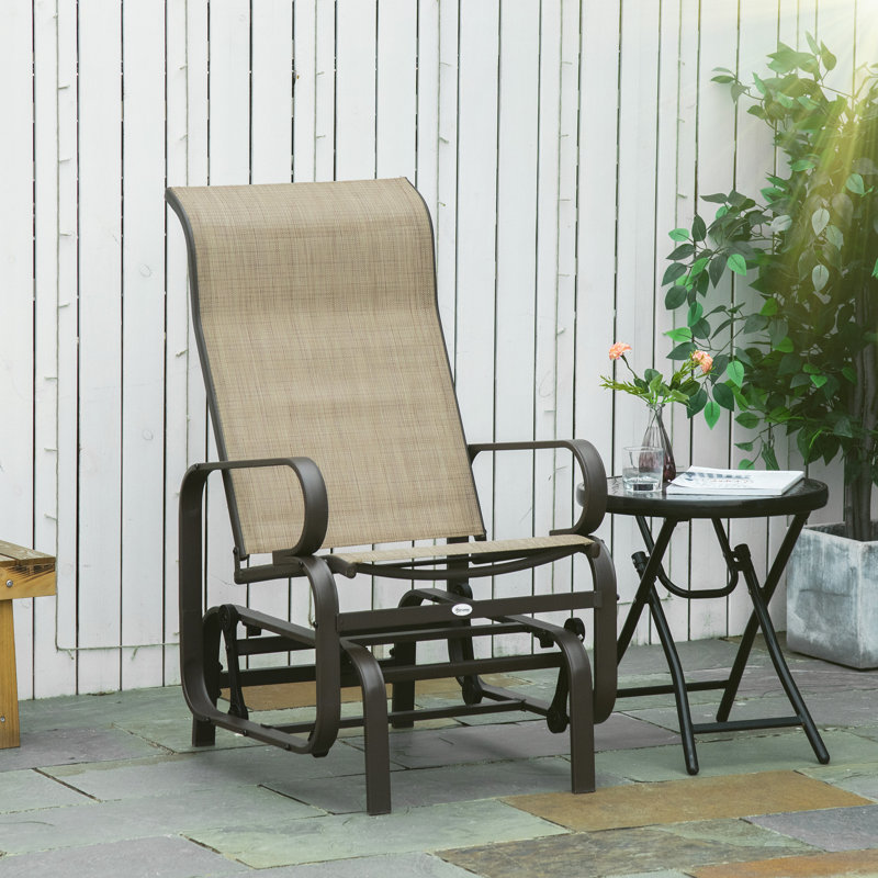 Yessenia Outdoor Glider Chair, Gliders for Outside Patio with Smooth Rocking Mechanism and Lightweight Construction for Backyard