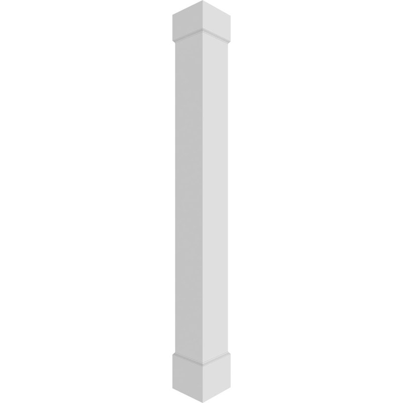 Square Non-Tapered Smooth PVC Endura-Craft Column Wrap Kit, Standard Capital & Base